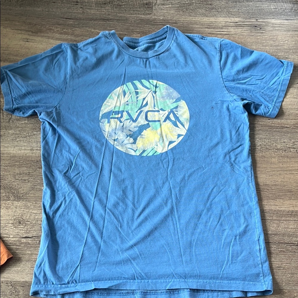 RVCA Blue Short Sleeve Graphic Tee